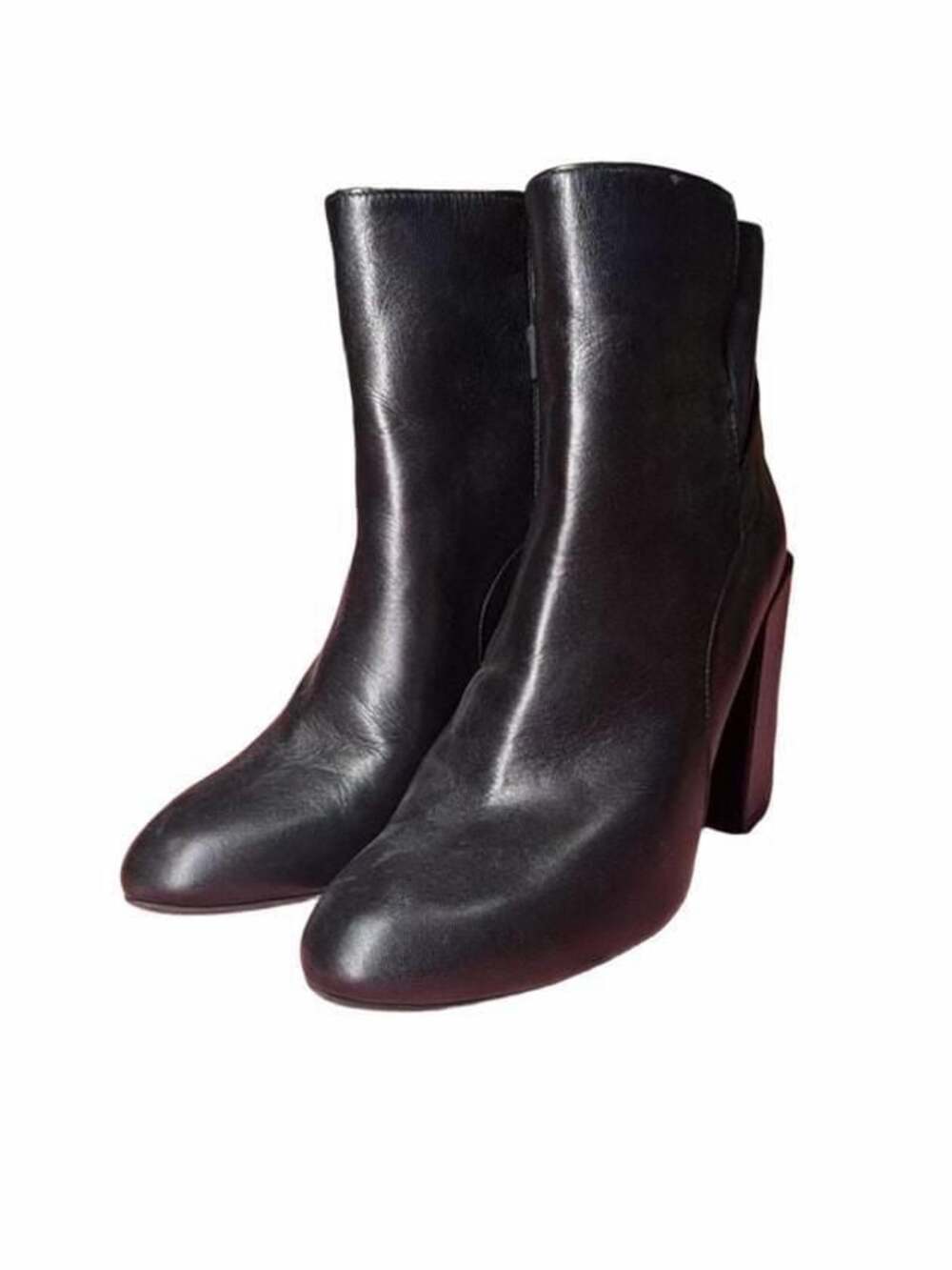 YOOX Italian leather high heel boots